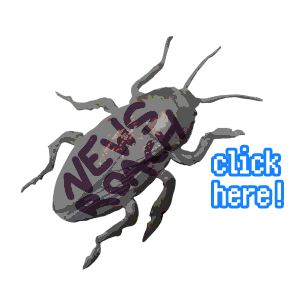 
A picture of grey cockroach that says Click Here
